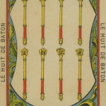 28 8 of Wands – The Etteilla Tarot, The Book of Thoth