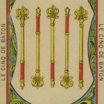 31 5 of Wands – The Etteilla Tarot, The Book of Thoth