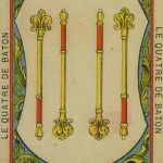 32 4 of Wands – The Etteilla Tarot, The Book of Thoth