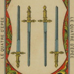 60 4 of Swords – The Etteilla Tarot, The Book of Thoth