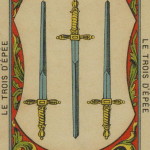 61 3 of Swords – The Etteilla Tarot, The Book of Thoth