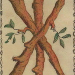 Ancient Tarot of Lombardy 25 Three of Wands