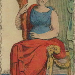 Ancient Tarot of Lombardy 28 La Regina di Bastoni