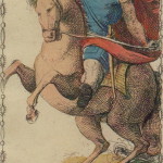 Ancient Tarot of Lombardy 48 Il Cavaliere di Danari